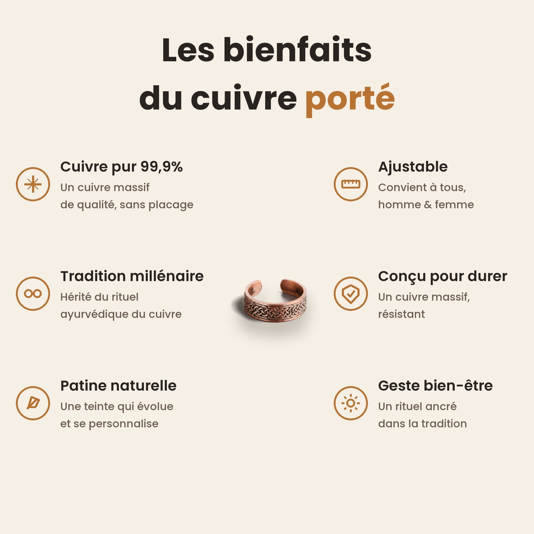 Les bienfaits du cuivre porté