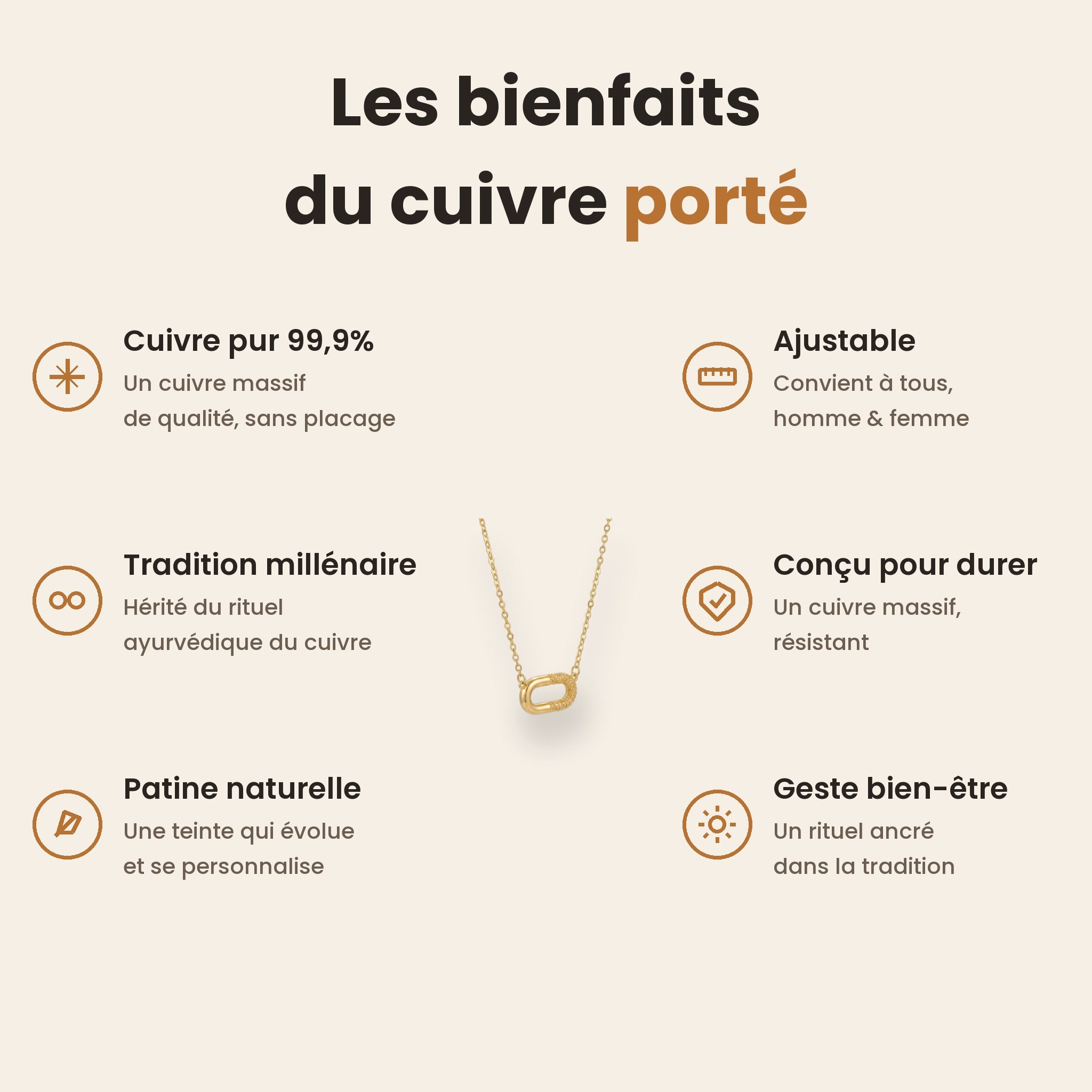 Les bienfaits du cuivre porté