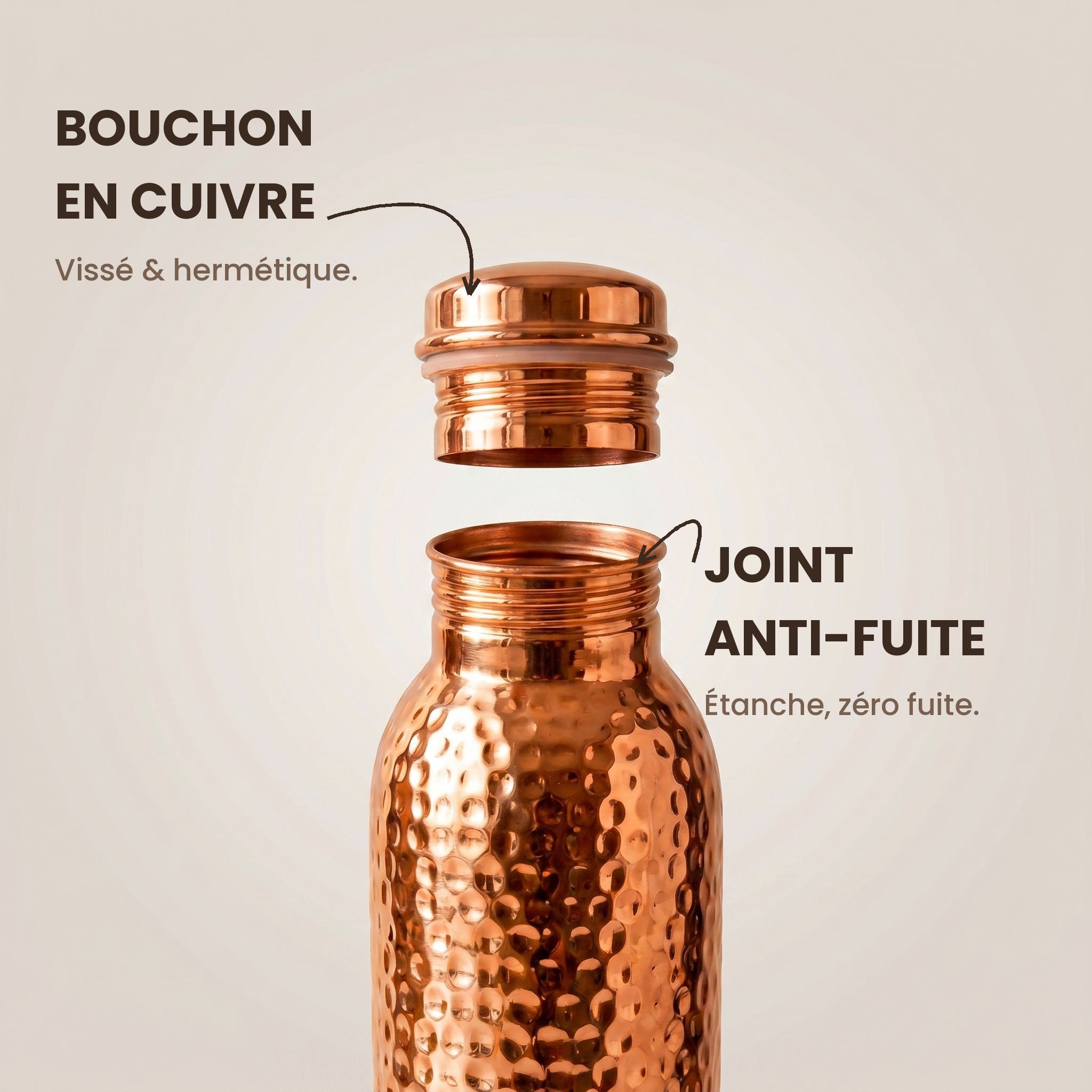 Bouchon en cuivre & joint anti-fuite